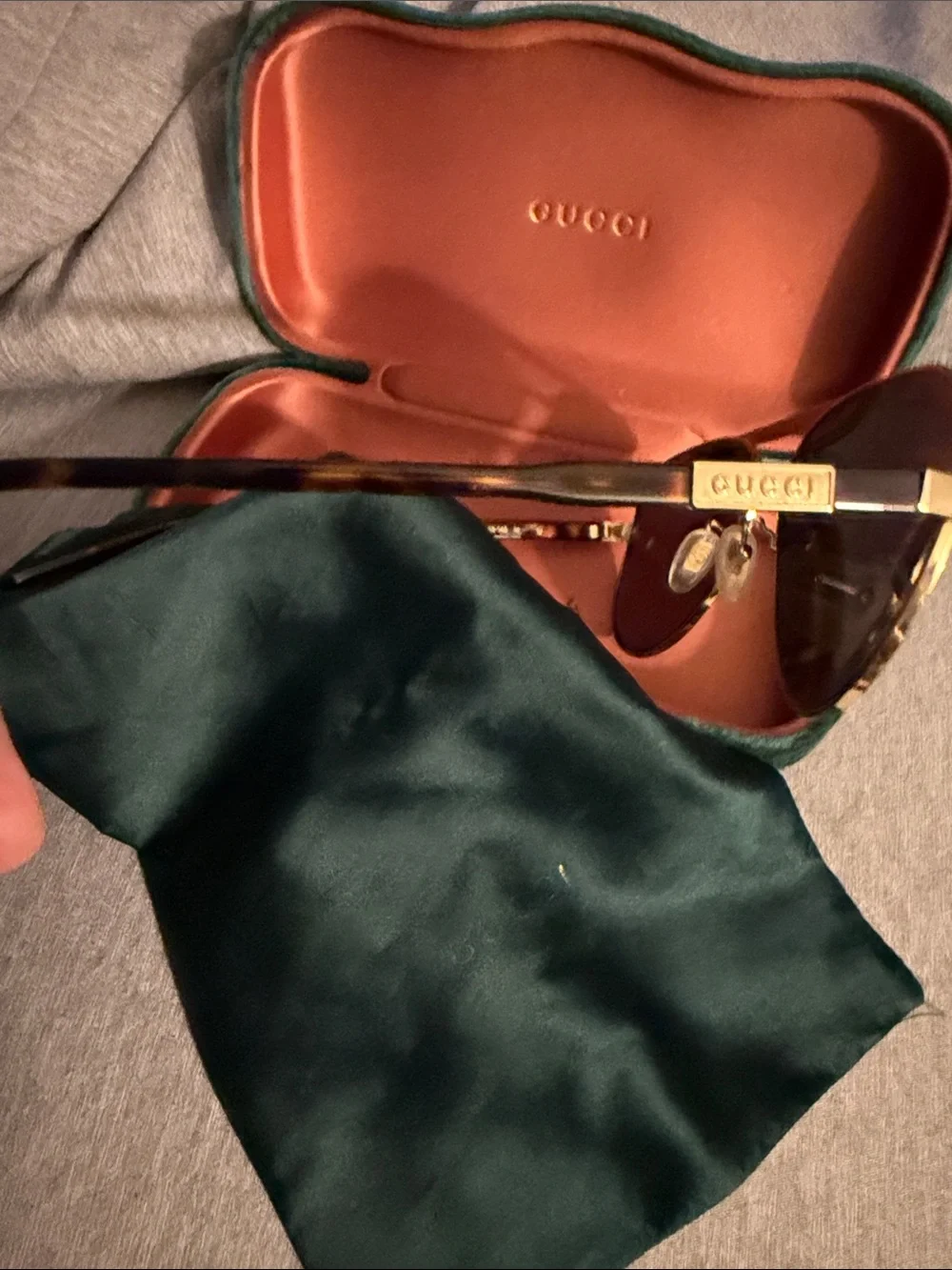 Gucci Tortoiseshell Sunglasses with Gold Accents